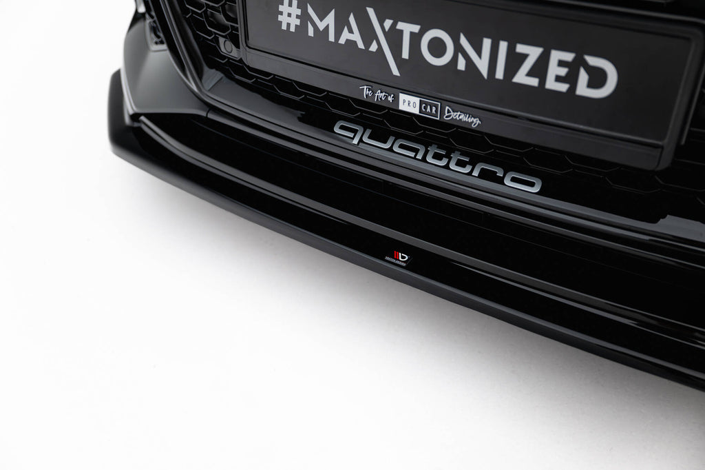 Maxton Design Street+ Spoilerlippe Front Ansatz V.2 passend für Audi RS5 Coupe / Sportback F5 schwarz Hochglanz