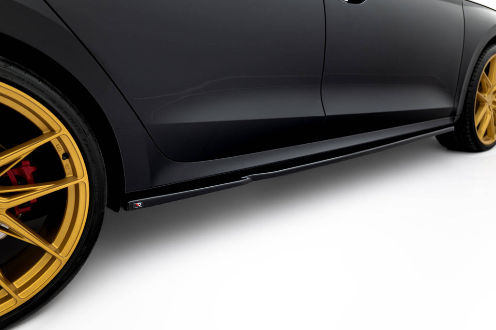 Maxton Design Street+ Seitenschweller Leisten passend für V.1 passend für Skoda Octavia RS Liftback / Combi Mk4 Facelift schwarz Hochglanz