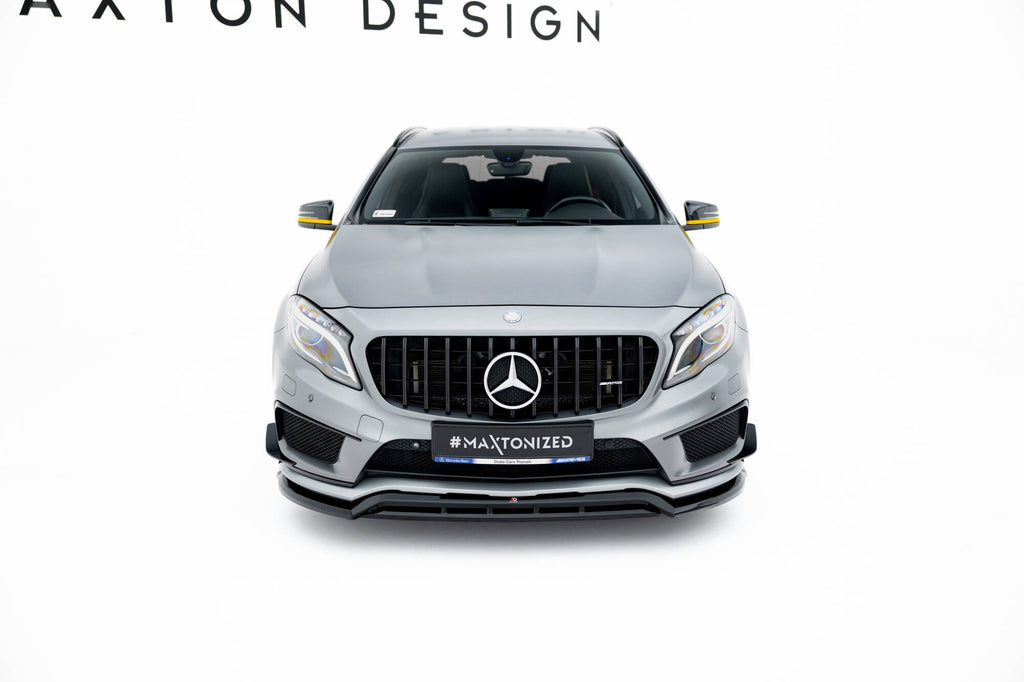 Maxton Design Street+ Spoilerlippe Front Ansatz passend für Mercedes-Benz GLA 45 AMG Off-roader X156 schwarz Hochglanz