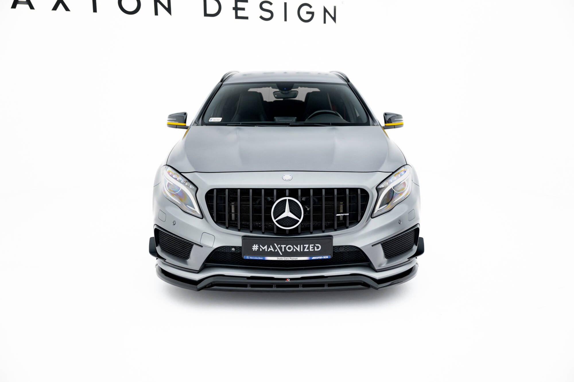 Maxton Design Street+ Spoilerlippe Front Ansatz passend für Mercedes-Benz GLA 45 AMG Off-roader X156 schwarz Hochglanz