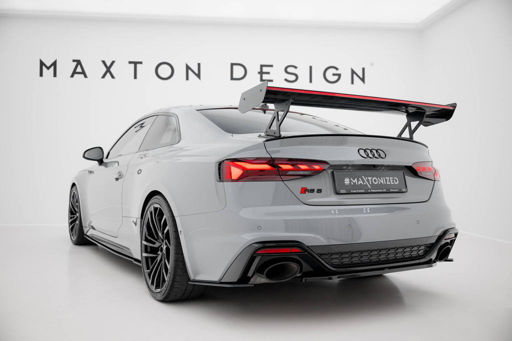 Maxton Design Carbon Spoiler With External Brackets Uprights V.1 + LED Audi A5 / A5 S-Line / S5 / RS5 Coupe F5 / F5 Facelift für Audi A5 / S5 / RS5