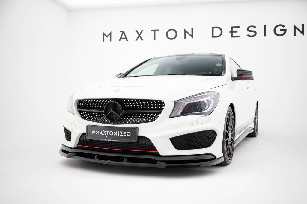 Maxton Design Street+ Spoilerlippe Front Ansatz passend für Mercedes-Benz CLA AMG-Line C117 schwarz Hochglanz