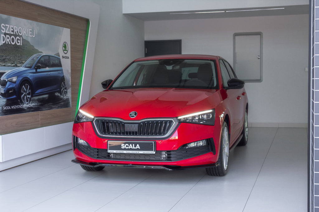 Maxton Design Street+ Spoilerlippe Front Ansatz V.2 passend für Skoda Scala schwarz Hochglanz