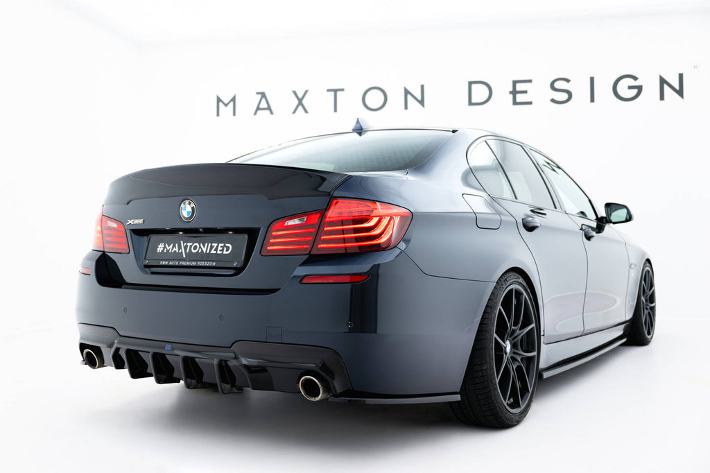 Maxton Design Heck Ansatz Flaps Diffusor V.3 passend für BMW 5er M-Paket F10 / F11 schwarz Hochglanz
