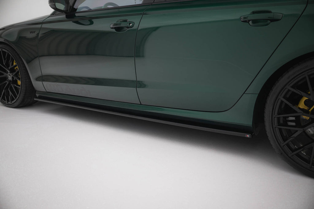 Maxton Design Street+ Seitenschweller Leisten passend für Audi S6 / A6 S-Line C7 schwarz Hochglanz