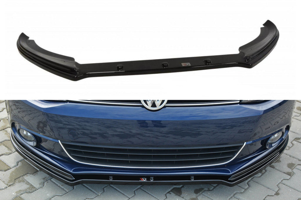 Maxton Design Street+ Spoilerlippe Front Ansatz V.1 passend für VW Jetta 6 schwarz Hochglanz