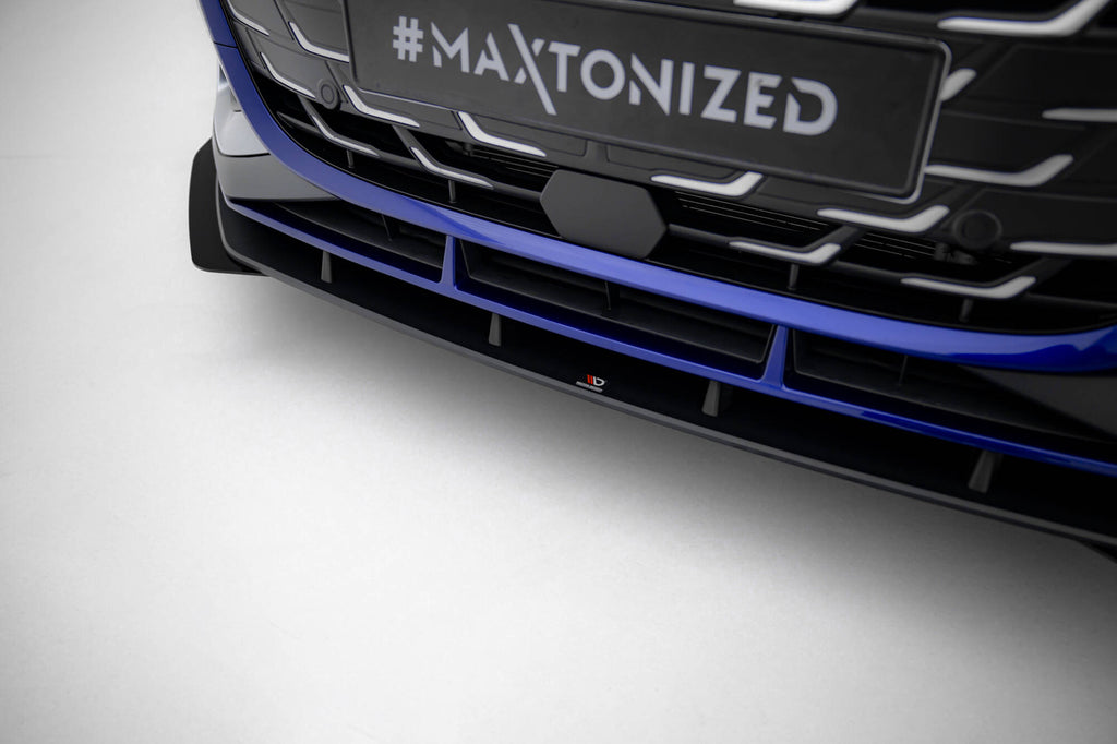 Maxton Design Street Pro Street+ Spoilerlippe Front Ansatz + Flaps passend für Audi A3 S-Line Limousine / S3 Limousine 8Y Facelift schwarz Hochglanz