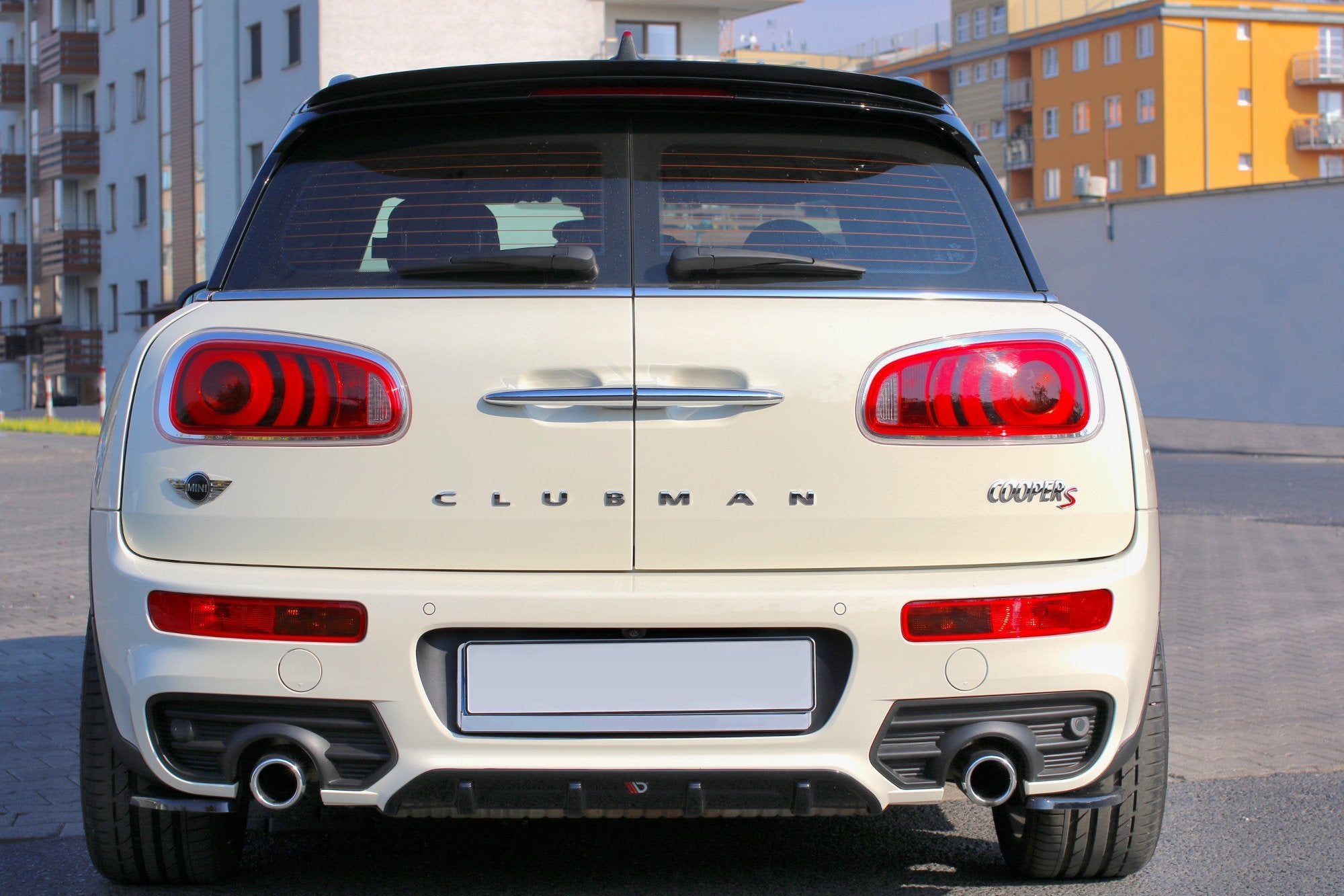 Maxton Design Diffusor Heck Ansatz passend für MINI CLUBMAN S MK2 (F54) JCW schwarz Hochglanz