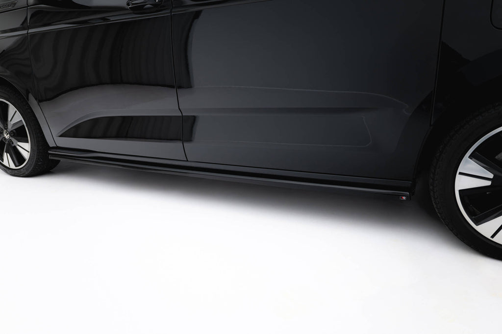 Maxton Design Street+ Seitenschweller Leisten passend für VW Multivan Long T7 schwarz Hochglanz