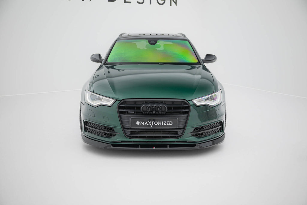 Maxton Design Street+ Spoilerlippe Front Ansatz V.3 passend für Audi A6 S-line / S6 C7 schwarz Hochglanz