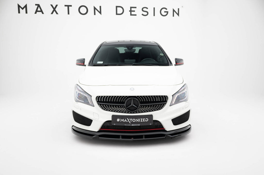 Maxton Design Street+ Spoilerlippe Front Ansatz passend für Mercedes-Benz CLA AMG-Line C117 schwarz Hochglanz