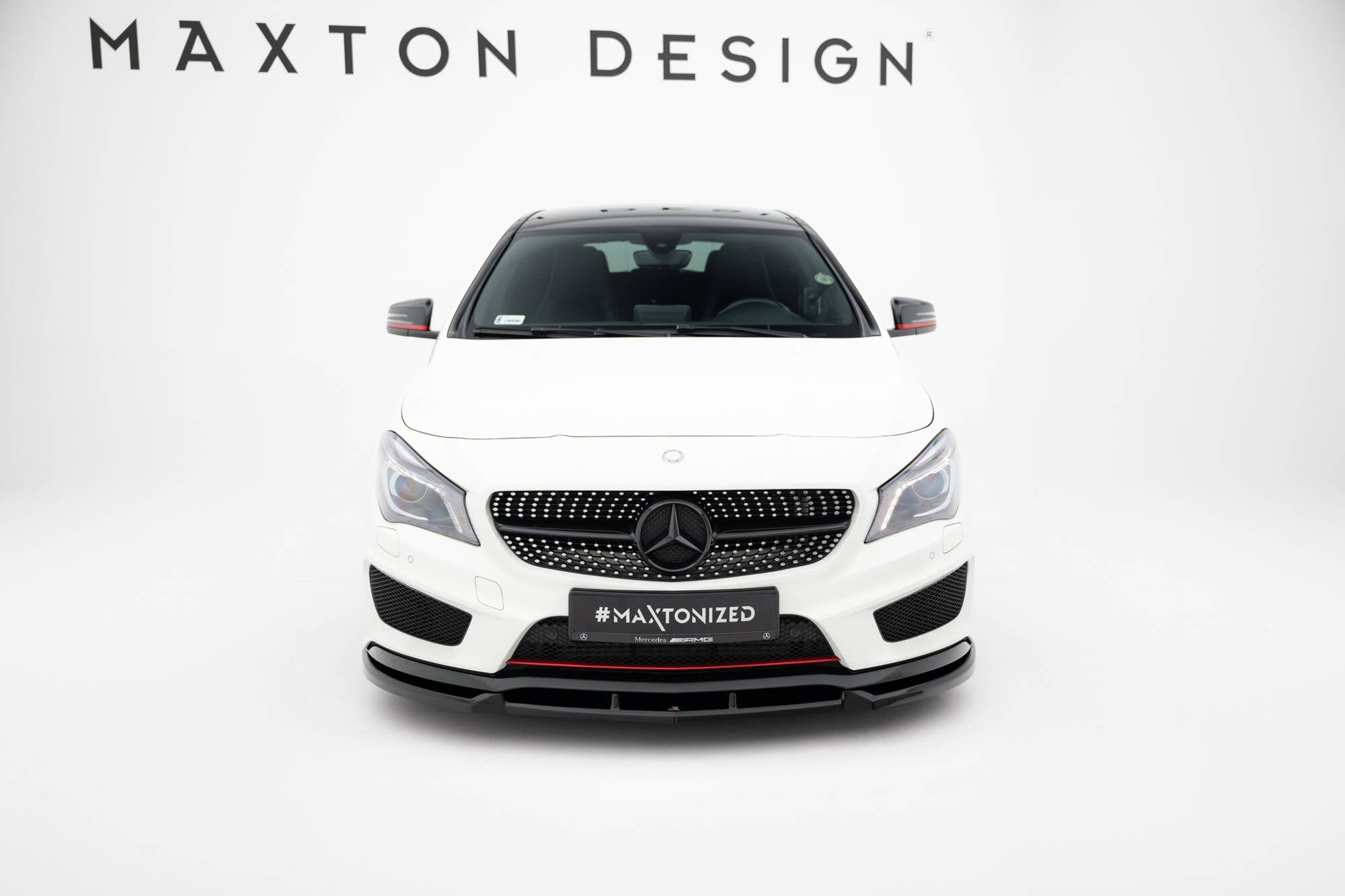 Maxton Design Street+ Spoilerlippe Front Ansatz passend für Mercedes-Benz CLA AMG-Line C117 schwarz Hochglanz