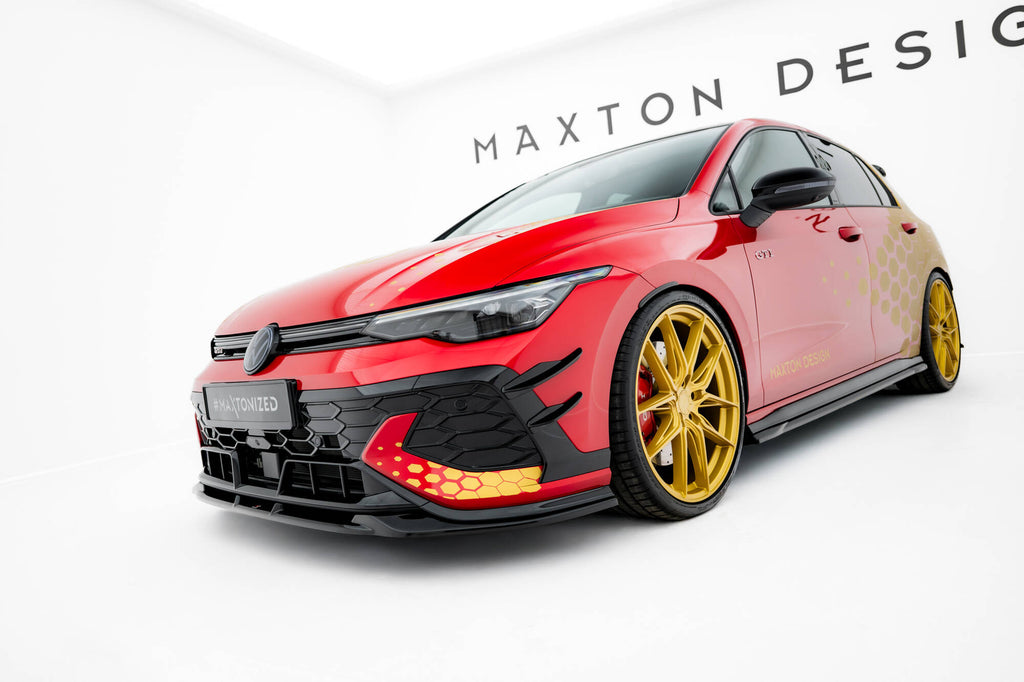 Maxton Design Stoßstangen Flaps Wings vorne Canards passend für VW Golf GTI Clubsport Mk8 Facelift