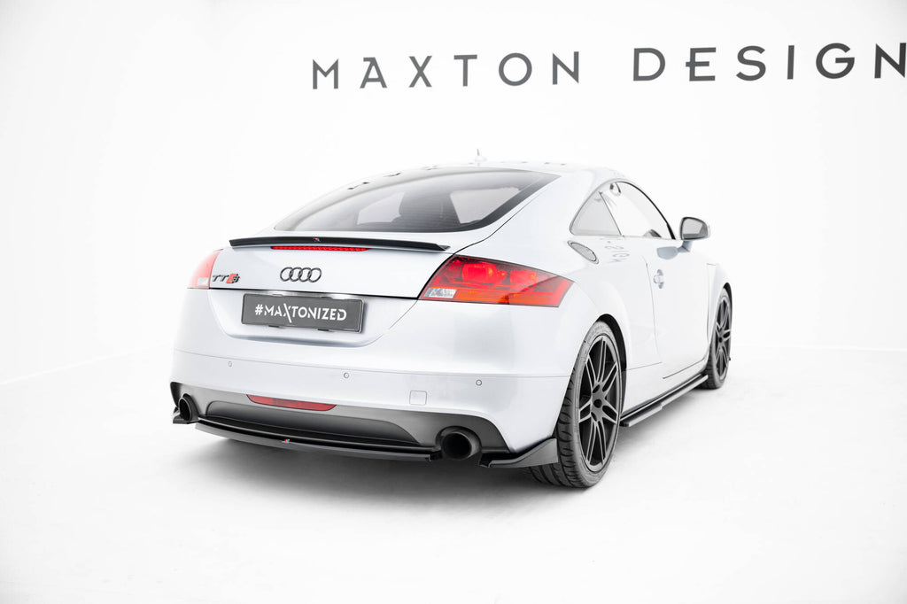 Maxton Design Heck Ansatz Flaps Diffusor passend für Audi TT S-Line 8J Facelift schwarz Hochglanz