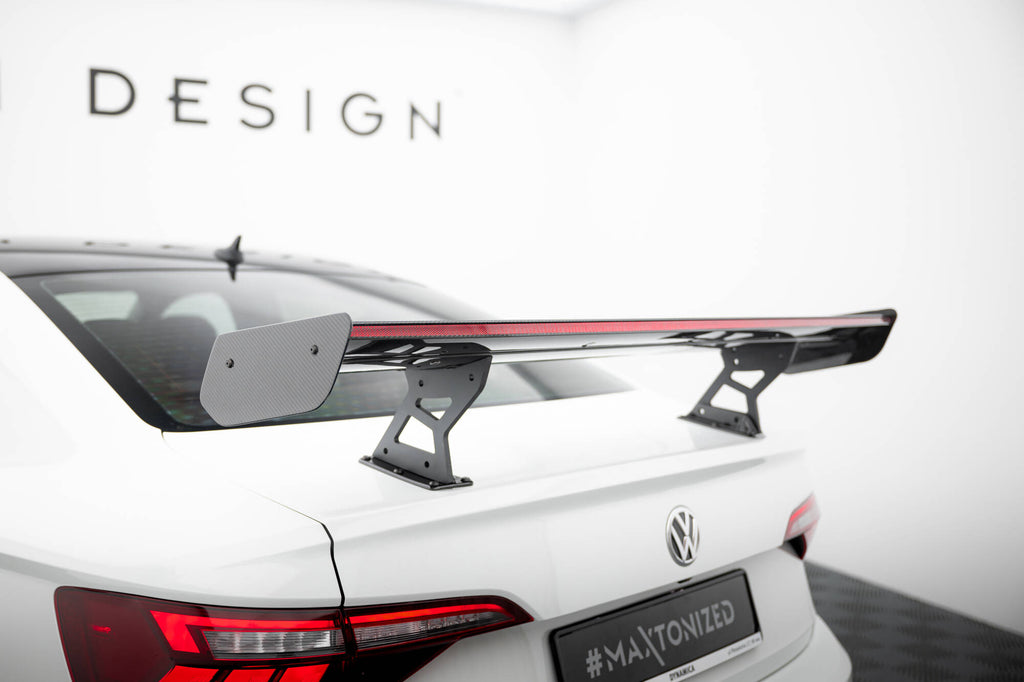 Maxton Design Carbon Spoiler With Internal Brackets Uprights + LED VW Jetta GLI Mk7 für Volkswagen Jetta Mk7