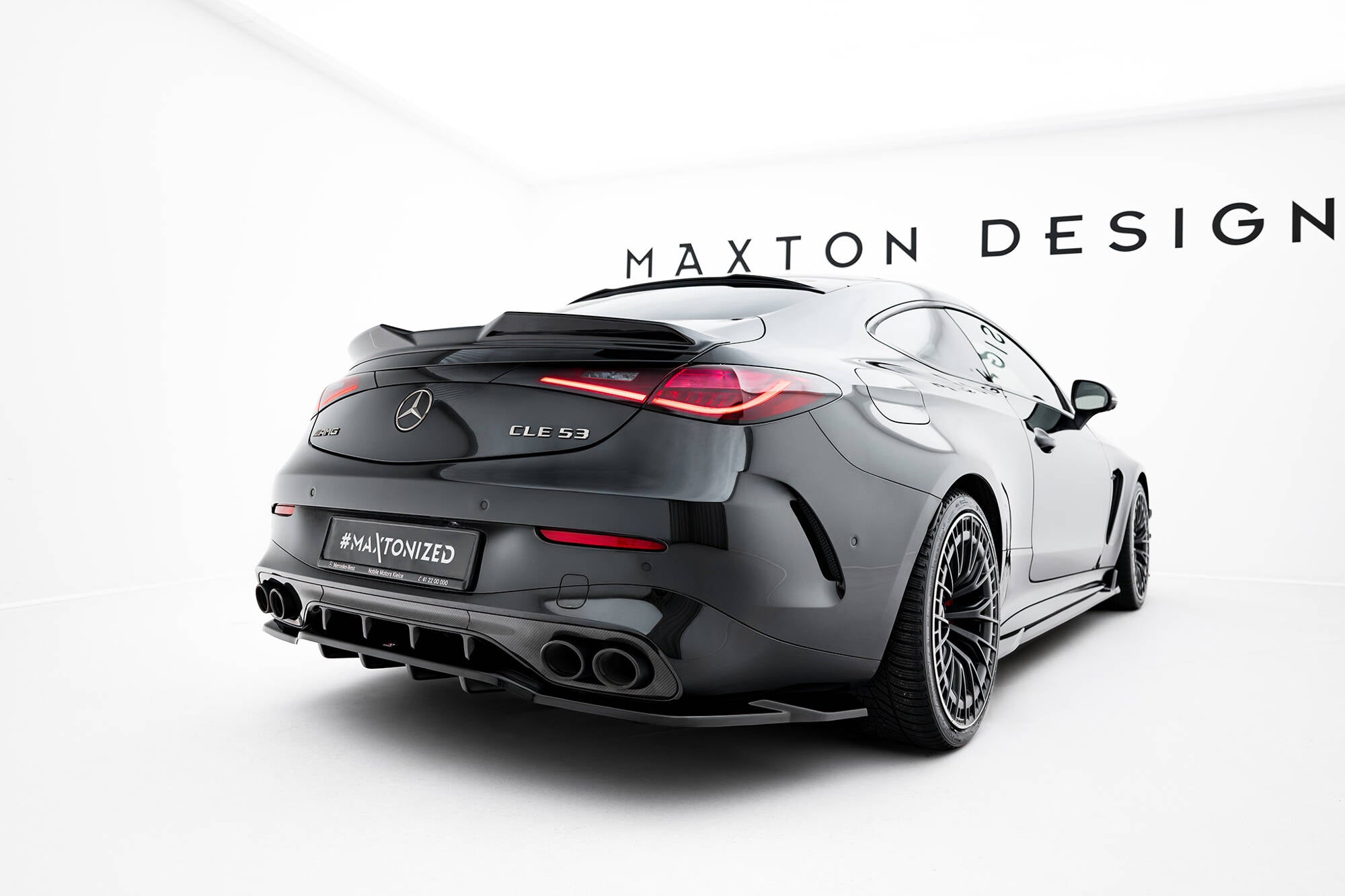 Maxton Design Spoiler CAP 3D passend für Mercedes-AMG CLE 53 Aero C236 schwarz Hochglanz