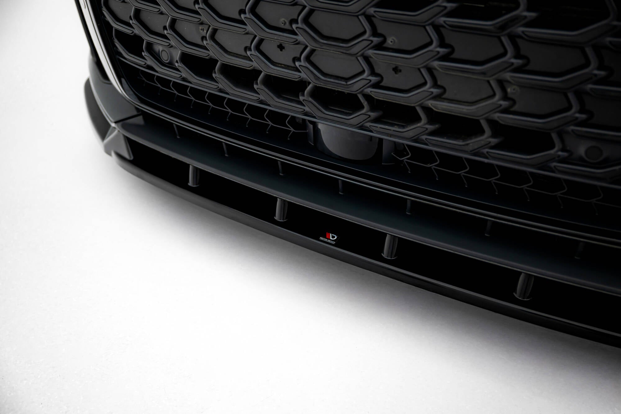 Maxton Design Street+ Spoilerlippe Front Ansatz V.2 passend für Audi S8 / A8 S-Line D5 Facelift schwarz Hochglanz
