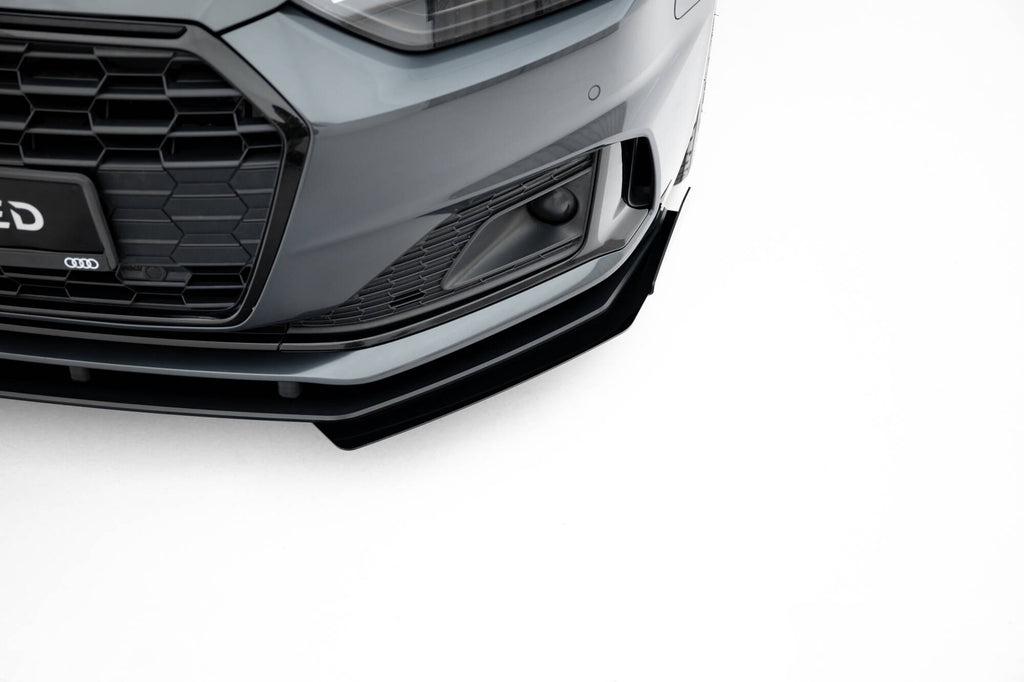 Maxton Design Front Stoßstange Flaps passend für Audi A5 F5 Facelift schwarz Hochglanz