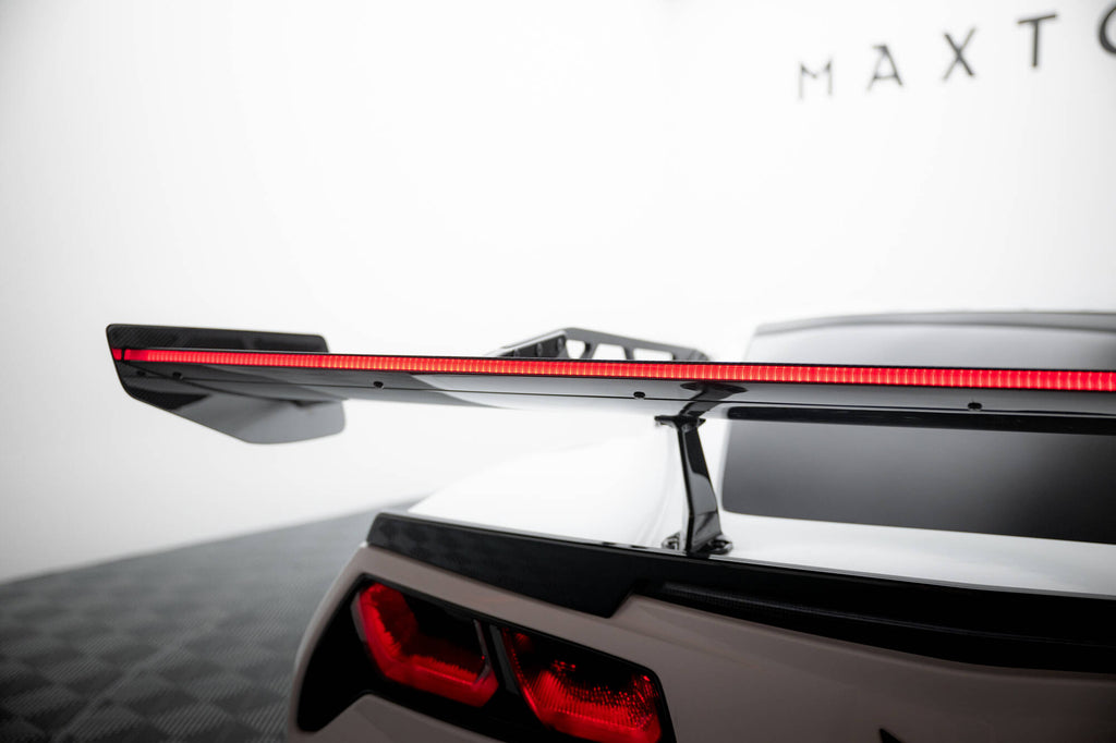 Maxton Design Carbon Spoiler With Upper Swan Mounting + LED Chevrolet Corvette Stingray / Grand Sport C7 für Chevrolet Corvette C7