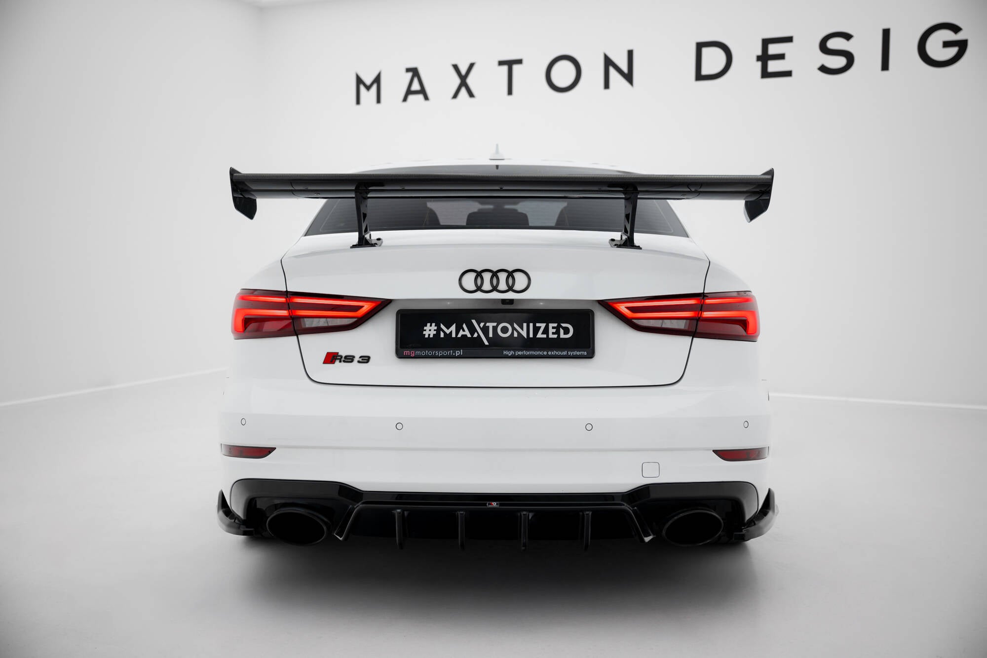 Maxton Design Carbon Spoiler With Internal Brackets Uprights Audi A3 / A3 S-Line / S3 / RS3 Limousine 8V / 8V Facelift für Audi A3