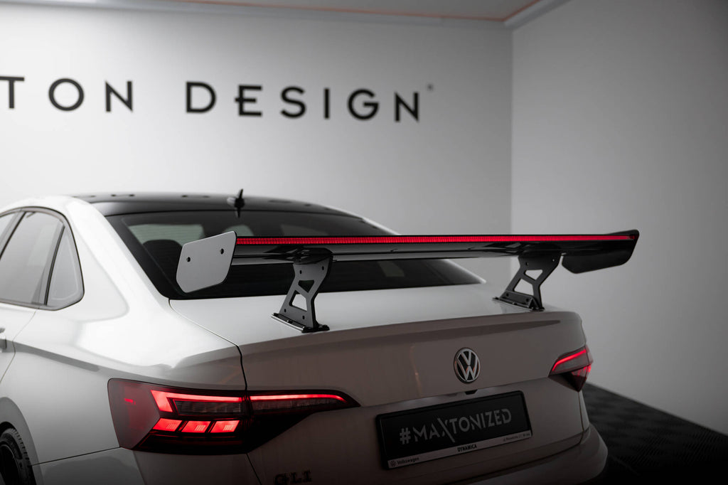 Maxton Design Carbon Spoiler With Internal Brackets Uprights + LED VW Jetta GLI Mk7 für Volkswagen Jetta Mk7