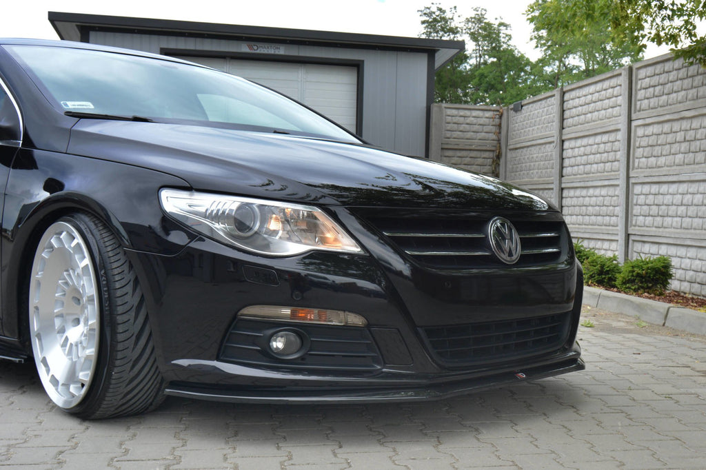 Maxton Design Street+ Spoilerlippe Front Ansatz V.2 passend für VW PASSAT CC STANDARD schwarz Hochglanz