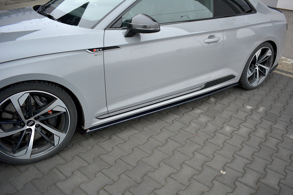 Maxton Design Street+ Seitenschweller Leisten passend für Audi RS5 Coupe F5 schwarz Hochglanz