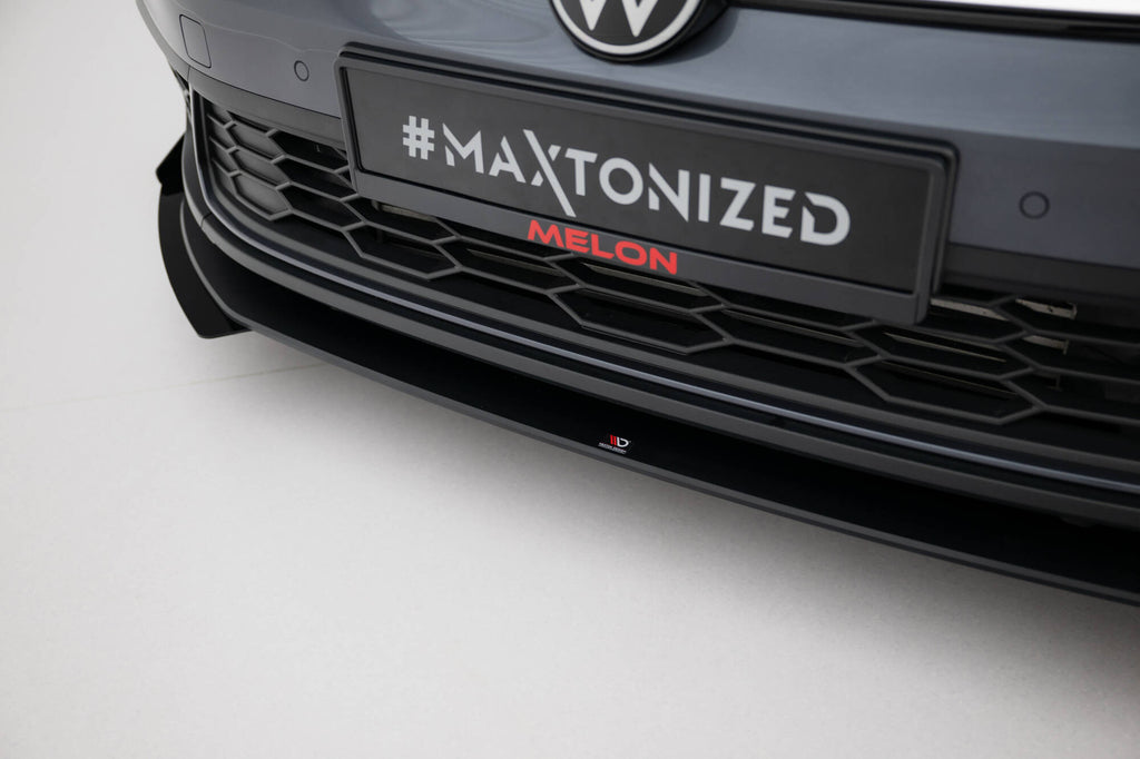 Maxton Design Street Pro Street+ Spoilerlippe Front Ansatz passend für + Flaps passend für VW Golf GTI / GTE / R-Line Mk8 Facelift schwarz Hochglanz