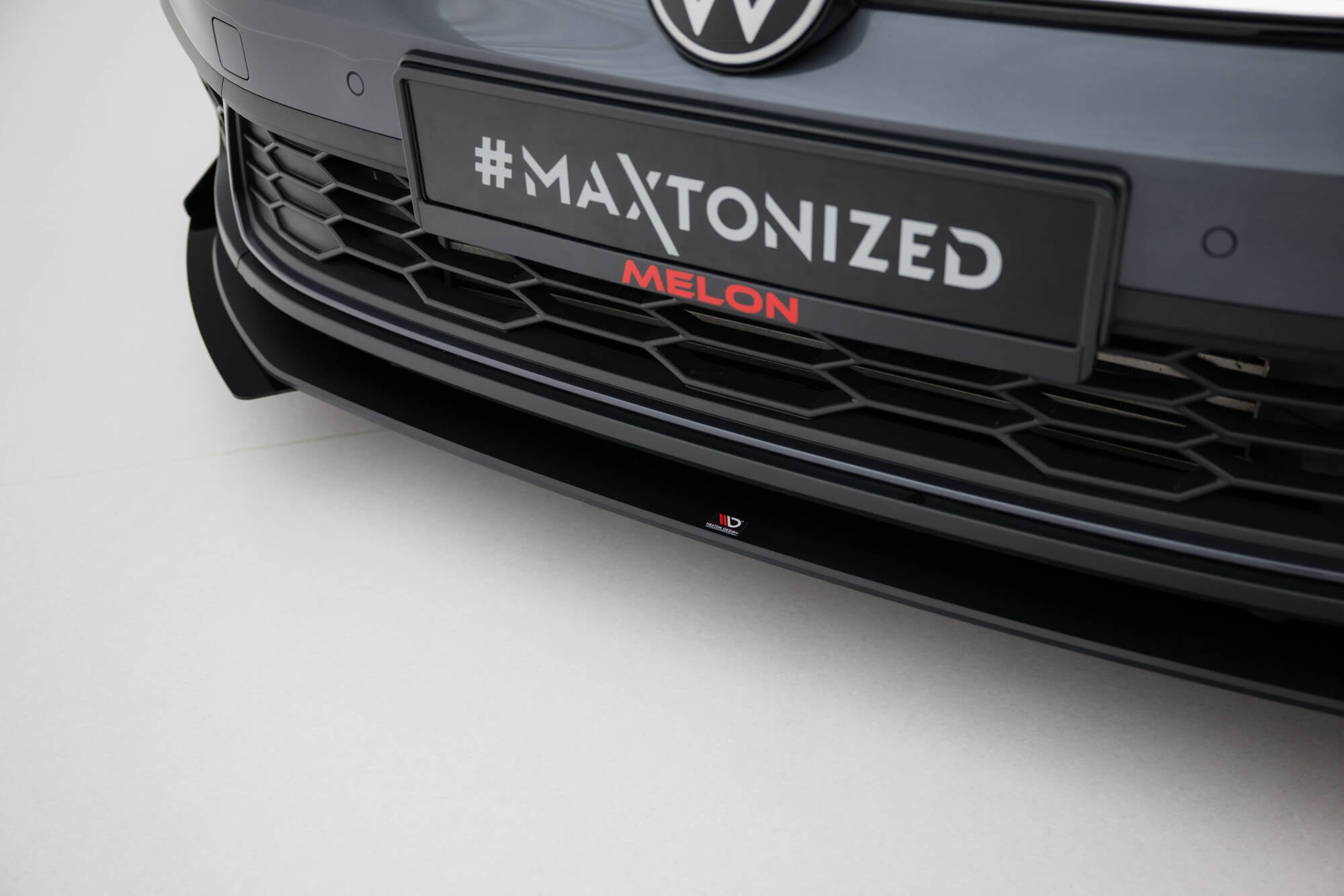 Maxton Design Street Pro Street+ Spoilerlippe Front Ansatz passend für + Flaps passend für VW Golf GTI / GTE / R-Line Mk8 Facelift schwarz Hochglanz