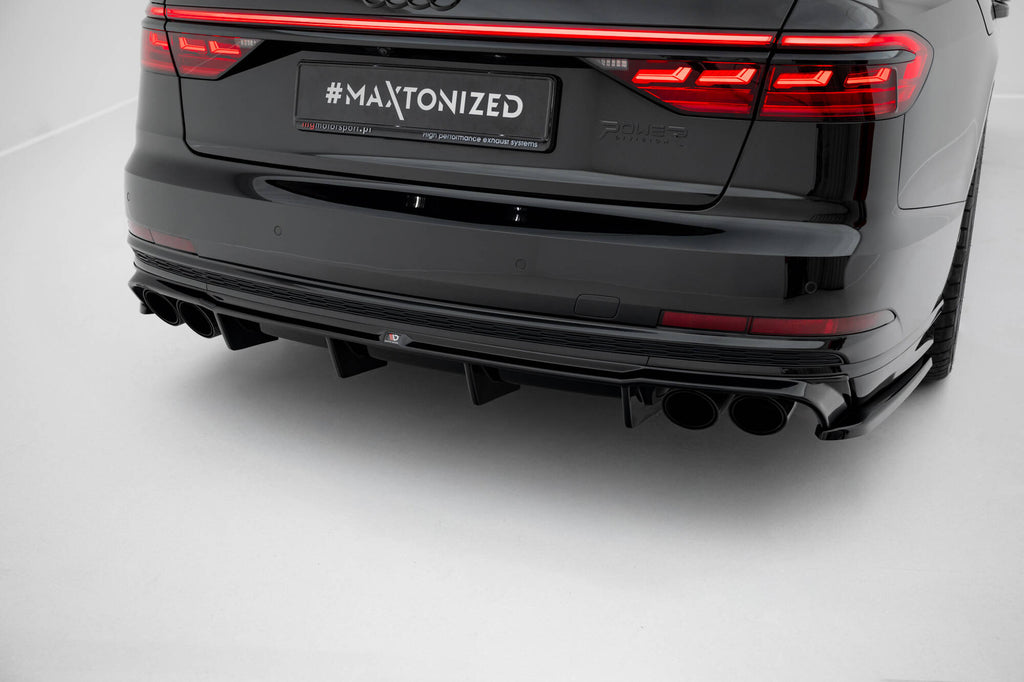 Maxton Design Heck Ansatz Flaps Diffusor V.2 passend für Audi S8 D5 schwarz Hochglanz