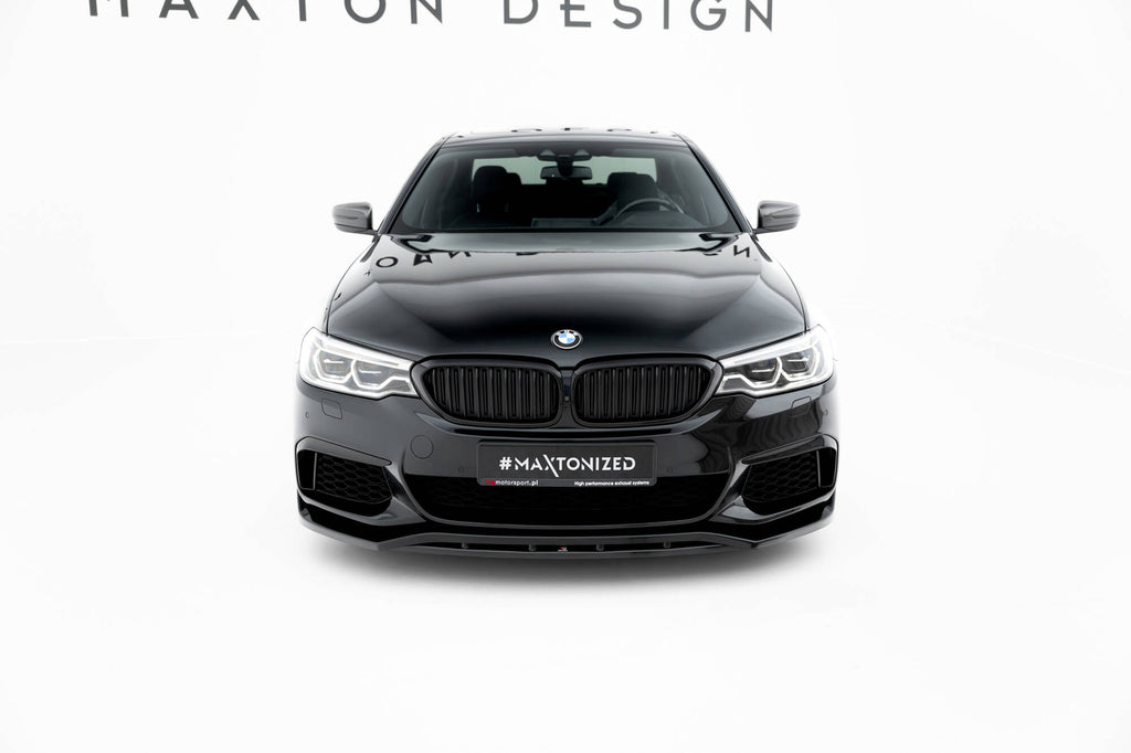 Maxton Design Street+ Spoilerlippe Front Ansatz V.3 passend für BMW M550i / M550d Limousine G30 schwarz Hochglanz