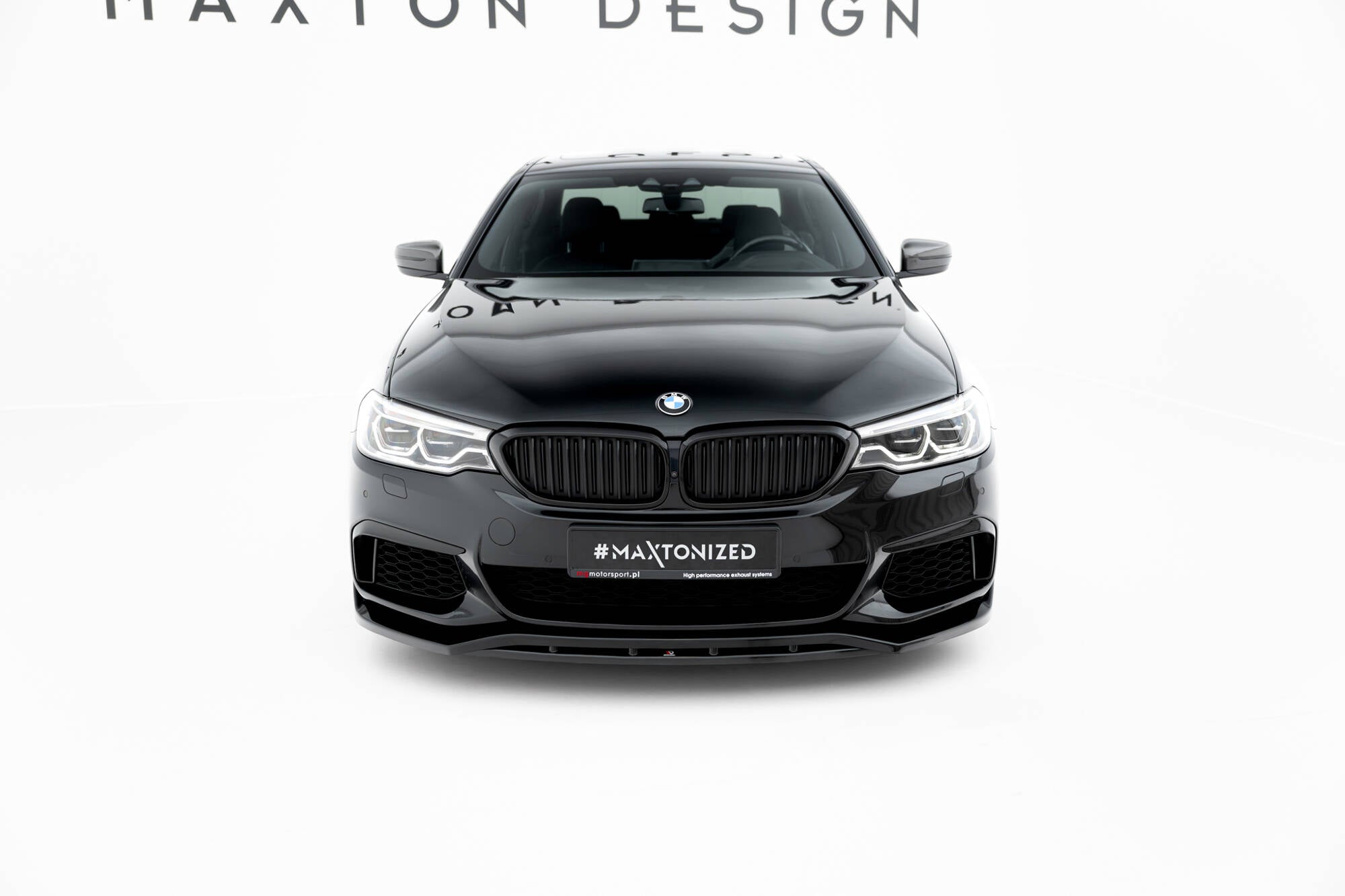 Maxton Design Street+ Spoilerlippe Front Ansatz V.3 passend für BMW M550i / M550d Limousine G30 schwarz Hochglanz