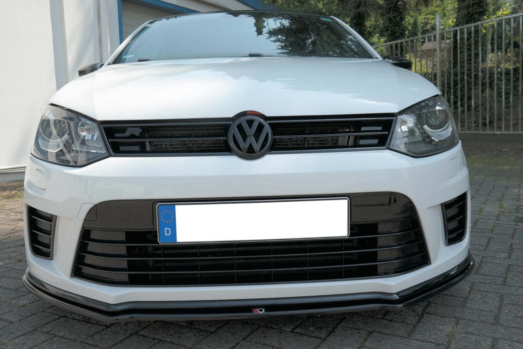 Maxton Design Street+ Spoilerlippe Front Ansatz passend für VW Polo WRC Mk5 schwarz Hochglanz