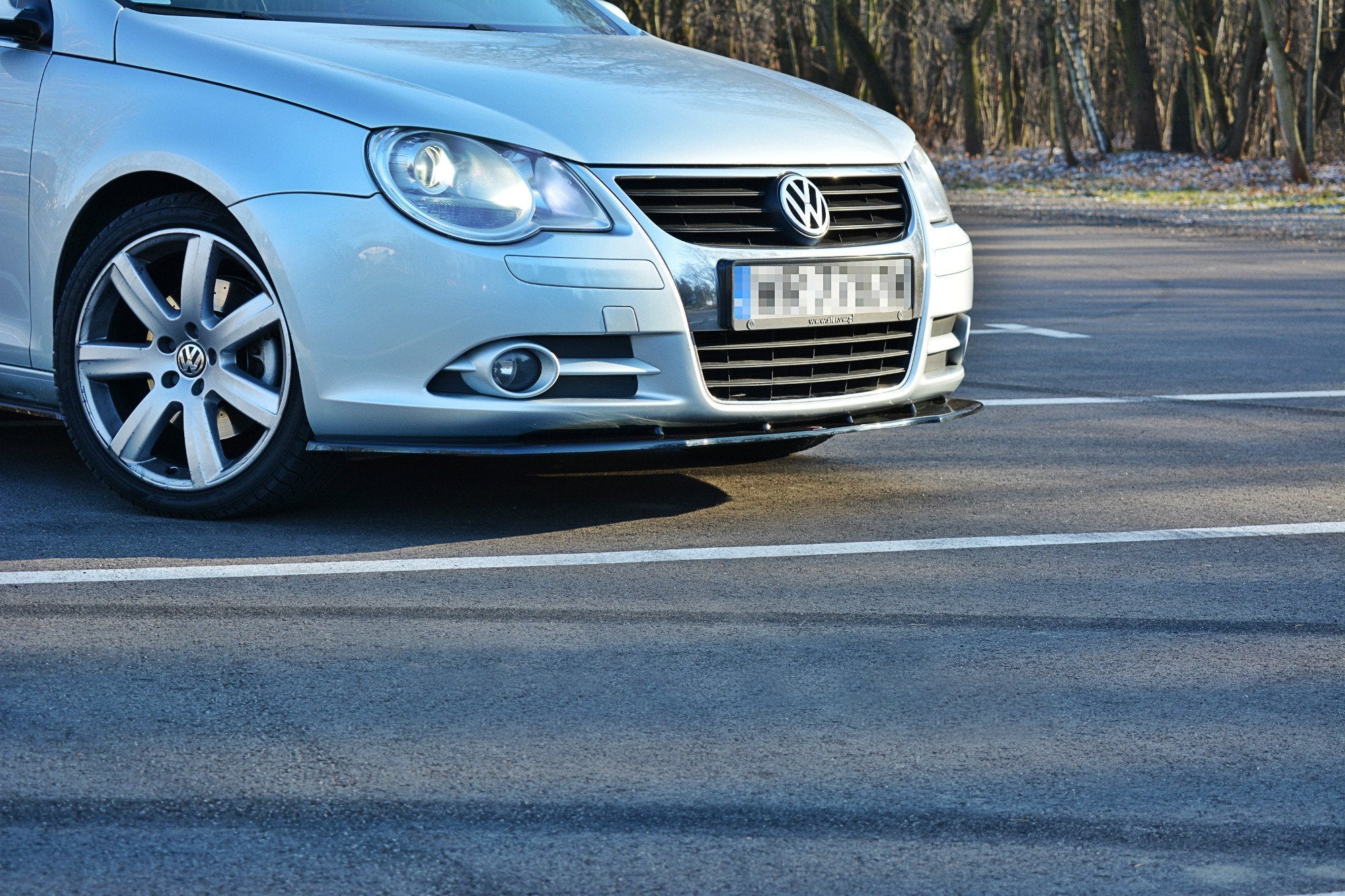 Maxton Design Street+ Spoilerlippe Front Ansatz V.1 passend für VW EOS schwarz Hochglanz
