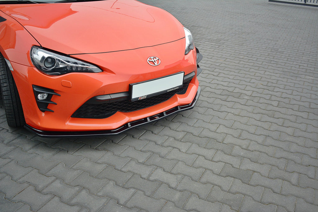 Maxton Design Street+ Spoilerlippe Front Ansatz V.3 passend für Toyota GT86 Facelift schwarz Hochglanz