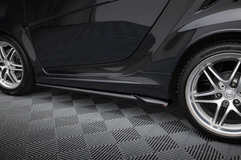 Maxton Design Street+ Seitenschweller Leisten passend für Brabus Smart Fortwo C451 Facelift schwarz Hochglanz