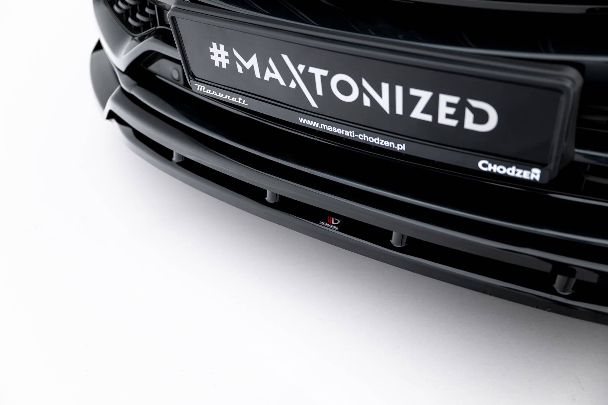 Maxton Design Street+ Spoilerlippe Front Ansatz passend für Maserati Levante GT Mk1 Facelift schwarz Hochglanz