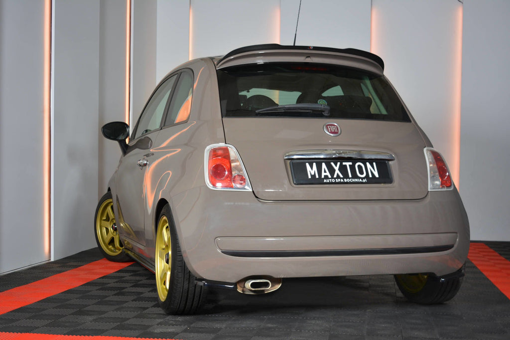 Maxton Design Heck Ansatz Flaps Diffusor passend für Fiat 500 schwarz Hochglanz