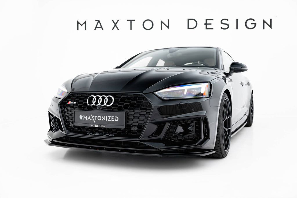 Maxton Design Street+ Spoilerlippe Front Ansatz V.1 passend für Audi RS5 Coupe / Sportback F5 schwarz Hochglanz
