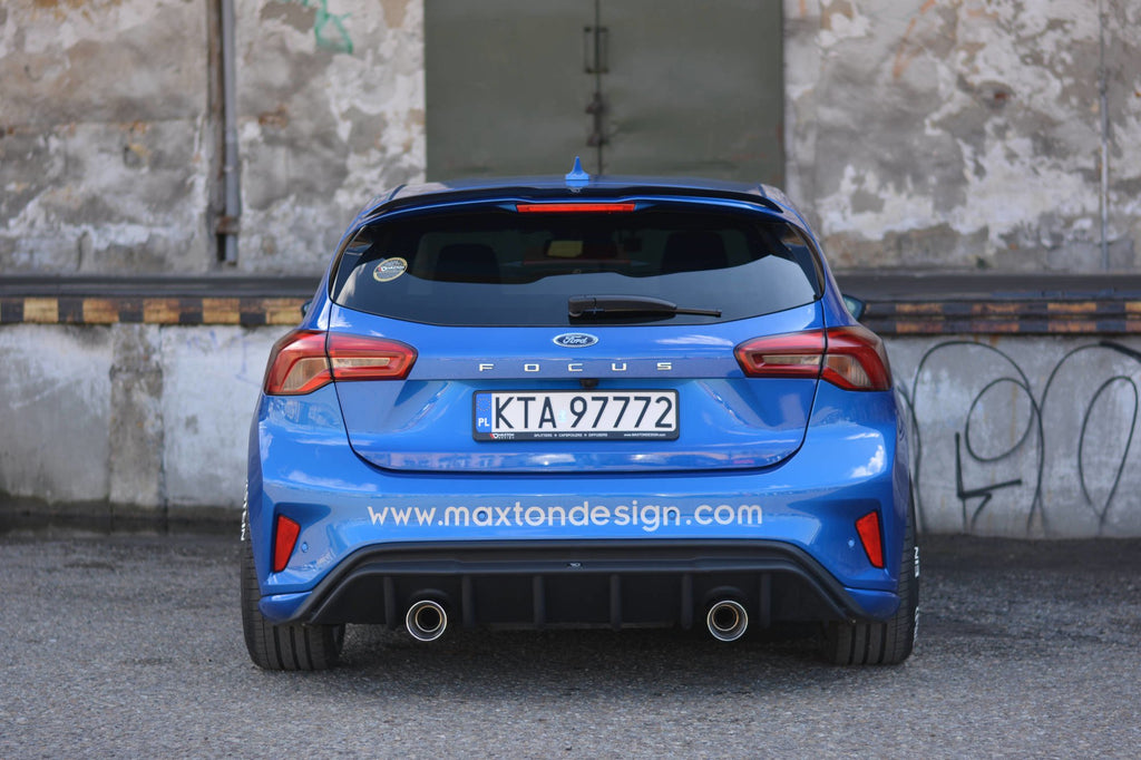 Maxton Design Diffusor Heck Ansatz passend für Ford Focus Hatchabck ST-Line schwarz Hochglanz