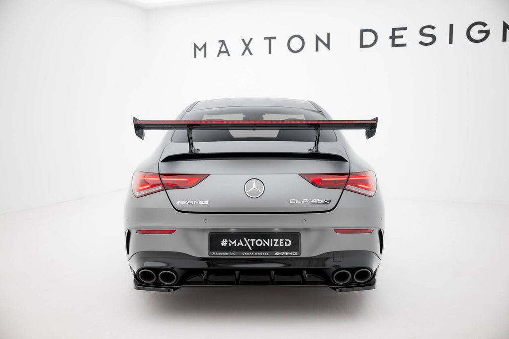 Maxton Design Carbon Spoiler With Internal Brackets Uprights + LED Mercedes-Benz CLA Coupe C118 / C118 Facelift für Mercedes-Benz CLA C118