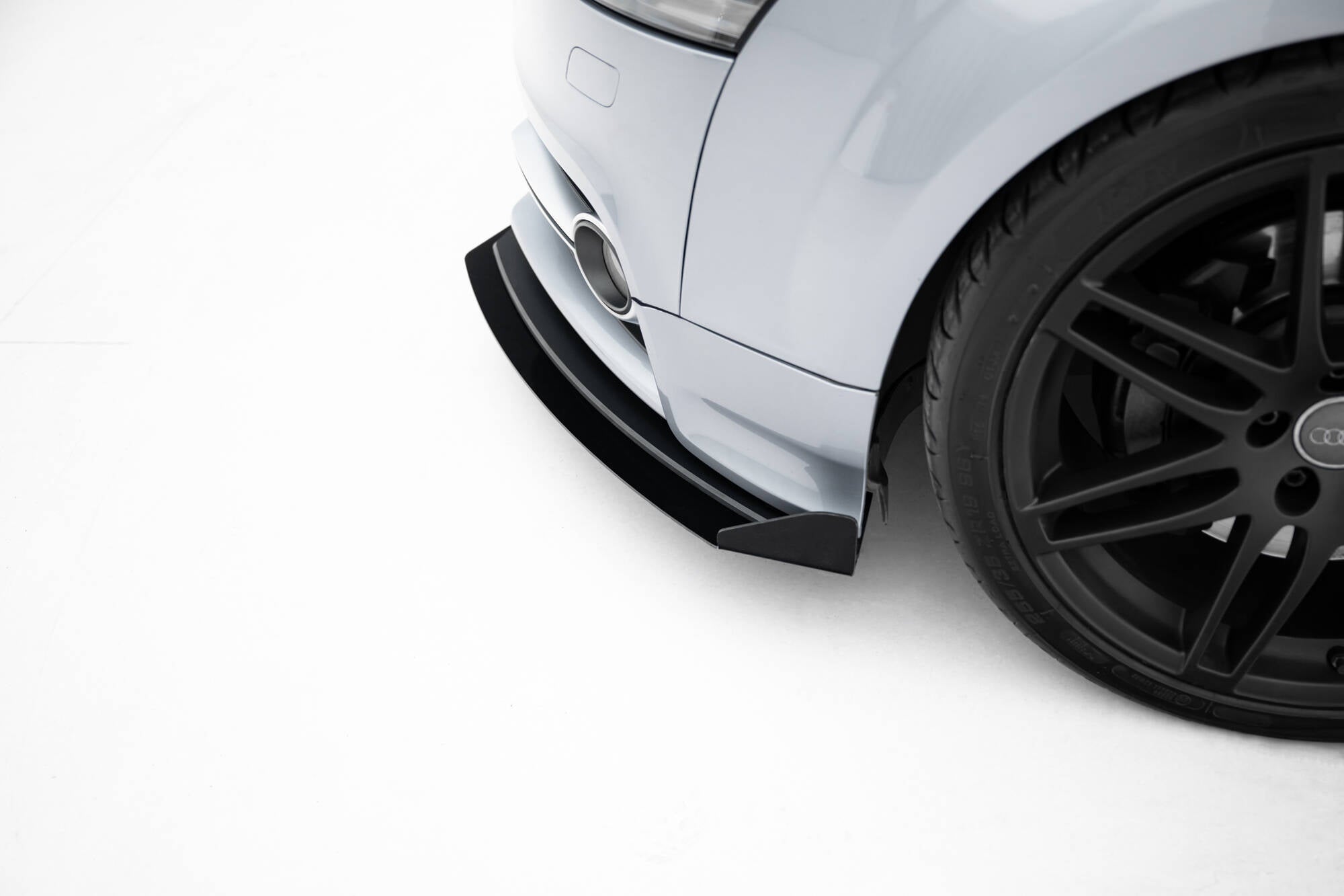 Maxton Design Street Pro Street+ Spoilerlippe Front Ansatz + Flaps passend für Audi TT S / TT S-Line 8J Facelift schwarz Hochglanz