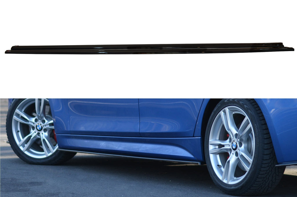 Maxton Design Street+ Seitenschweller Leisten passend für BMW 3er M-Paket F30 / F30 Facelift schwarz Hochglanz