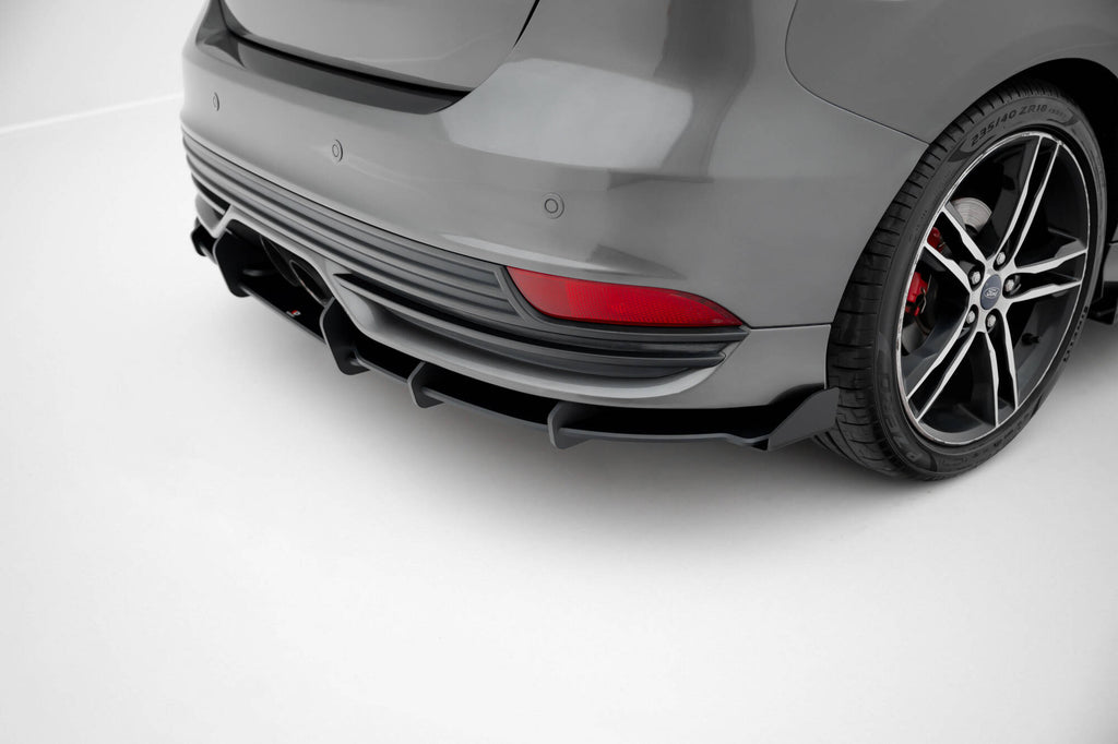 Maxton Design Hintere Seiten Flaps passend für Ford Focus ST Mk3 Facelift schwarz Hochglanz