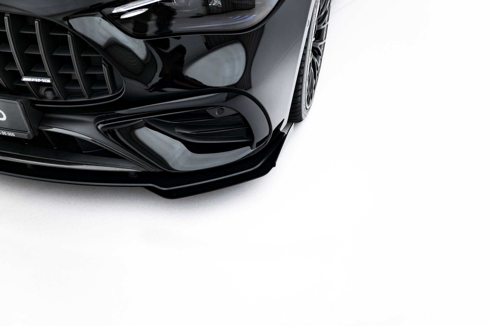 Maxton Design Street Pro Street+ Spoilerlippe Front Ansatz + Flaps passend für Mercedes-AMG CLE 53 C236 schwarz Hochglanz