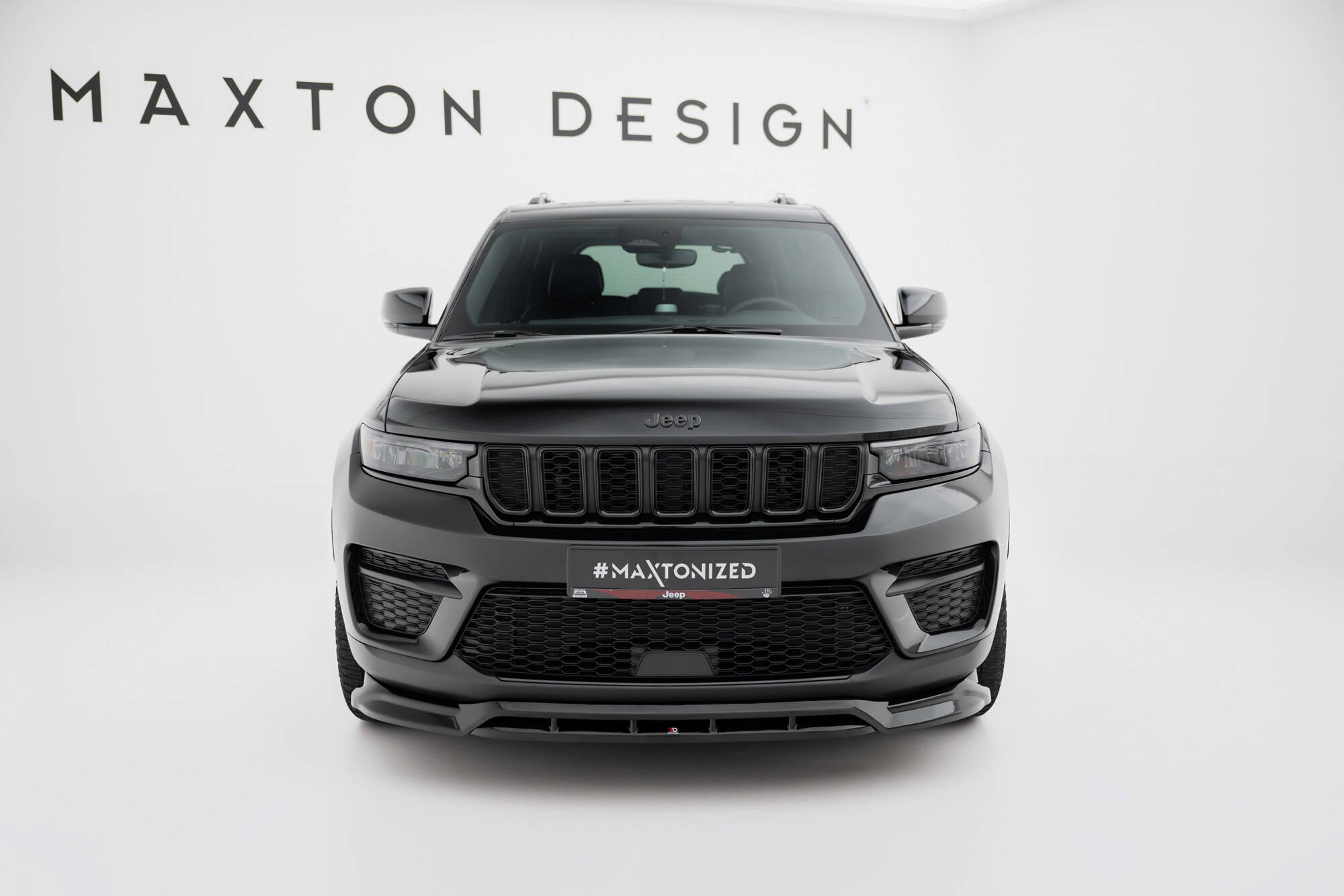 Maxton Design Street+ Spoilerlippe Front Ansatz passend für Jeep Grand Cherokee Trailhawk Mk5 schwarz Hochglanz