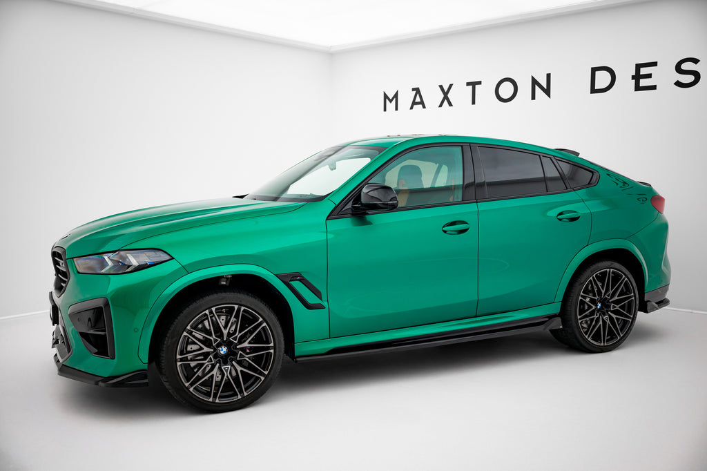Maxton Design Street+ Seitenschweller Leisten passend für BMW X6 M F96 Facelift schwarz Hochglanz