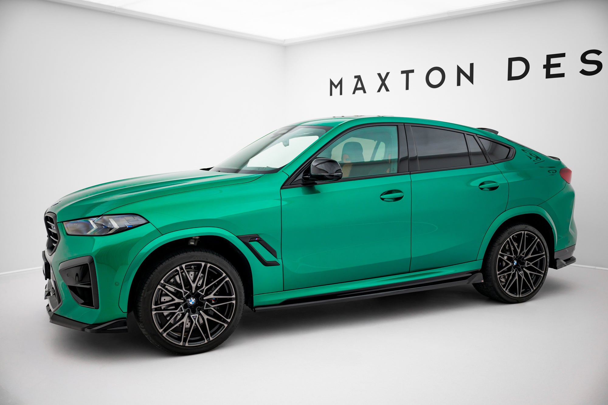 Maxton Design Street+ Seitenschweller Leisten passend für BMW X6 M F96 Facelift schwarz Hochglanz