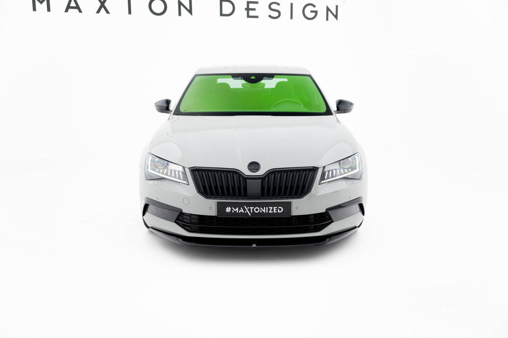 Maxton Design Street+ Spoilerlippe Front Ansatz V.1 passend für Skoda Superb Liftback / Combi Mk3 schwarz Hochglanz