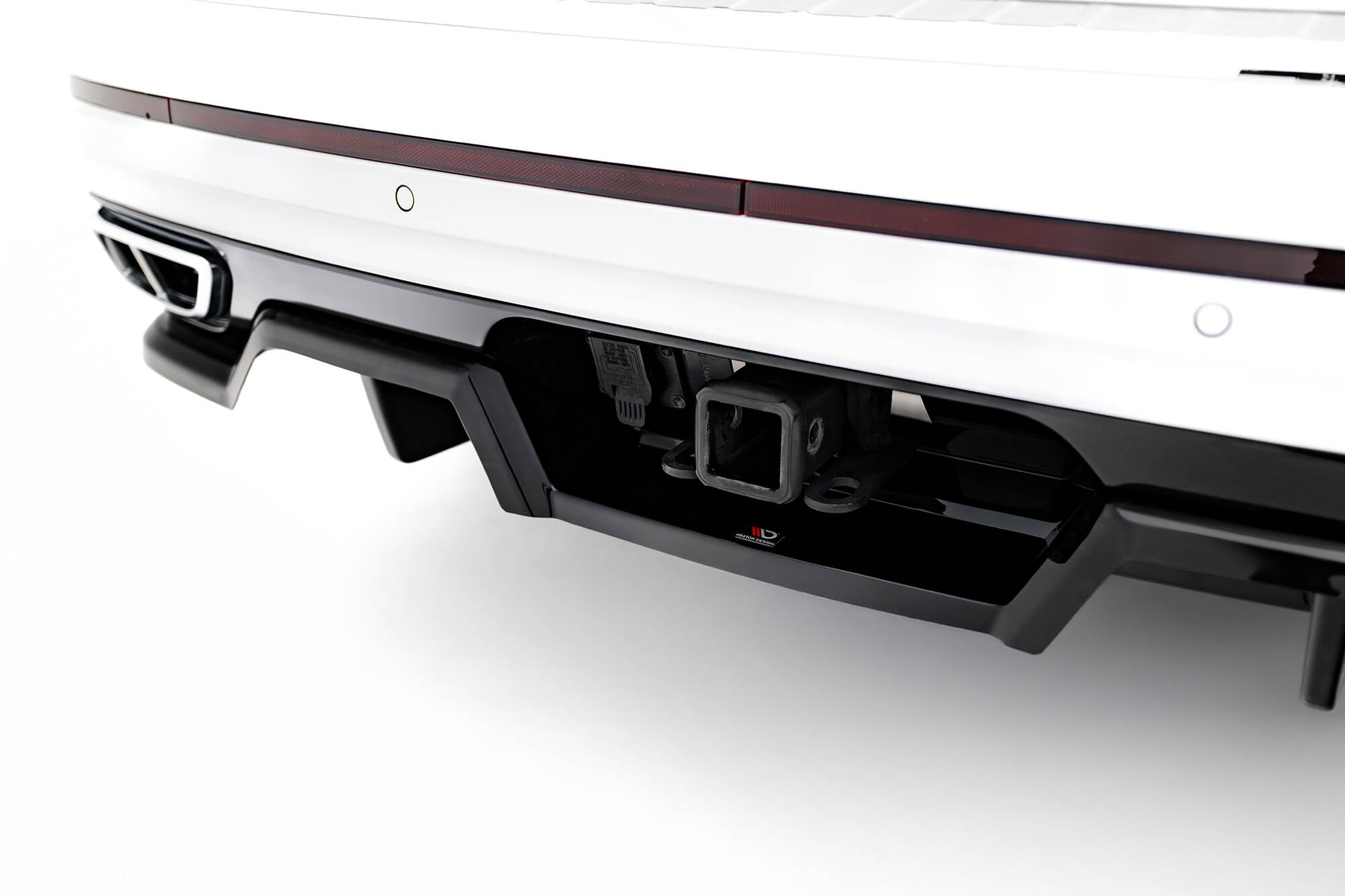Maxton Design Street+ Mittlerer Diffusor RACE passend für VW Atlas R-Line Mk1 Facelift 2 schwarz Hochglanz